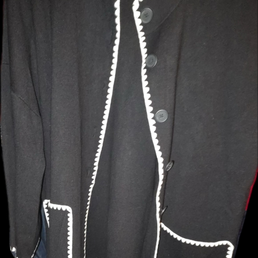 Lane Bryant Black Jacket with White Trim